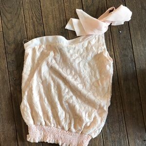 One shoulder lace top